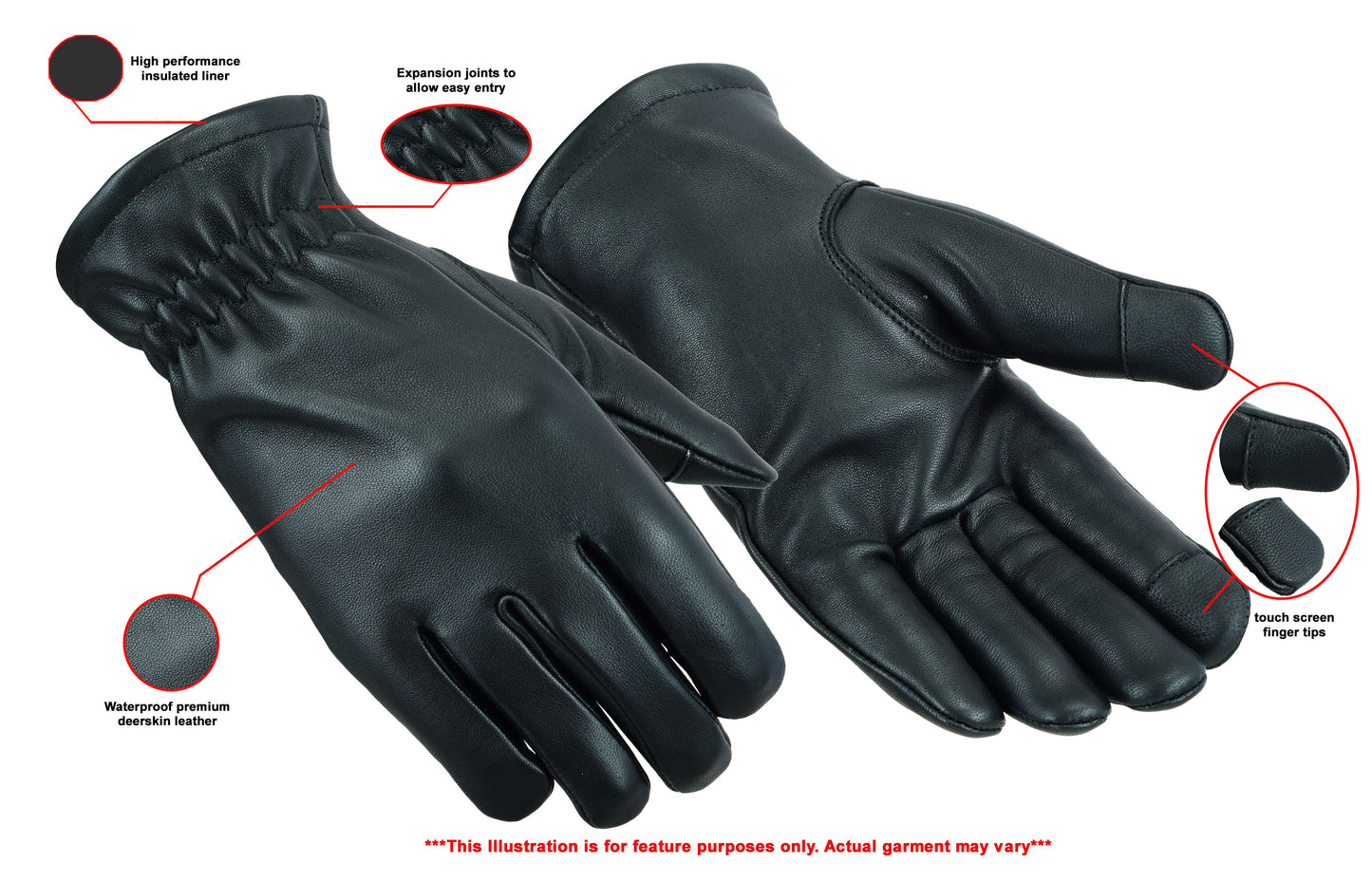 RC Deerskin Waterproof Thermal Lined Glove