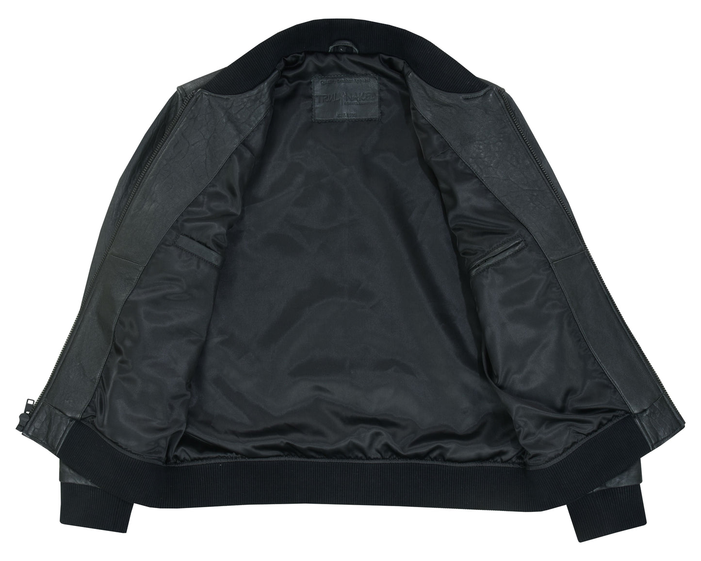 Stalwart Men’s Fashion Black Leather Bomber Jacket