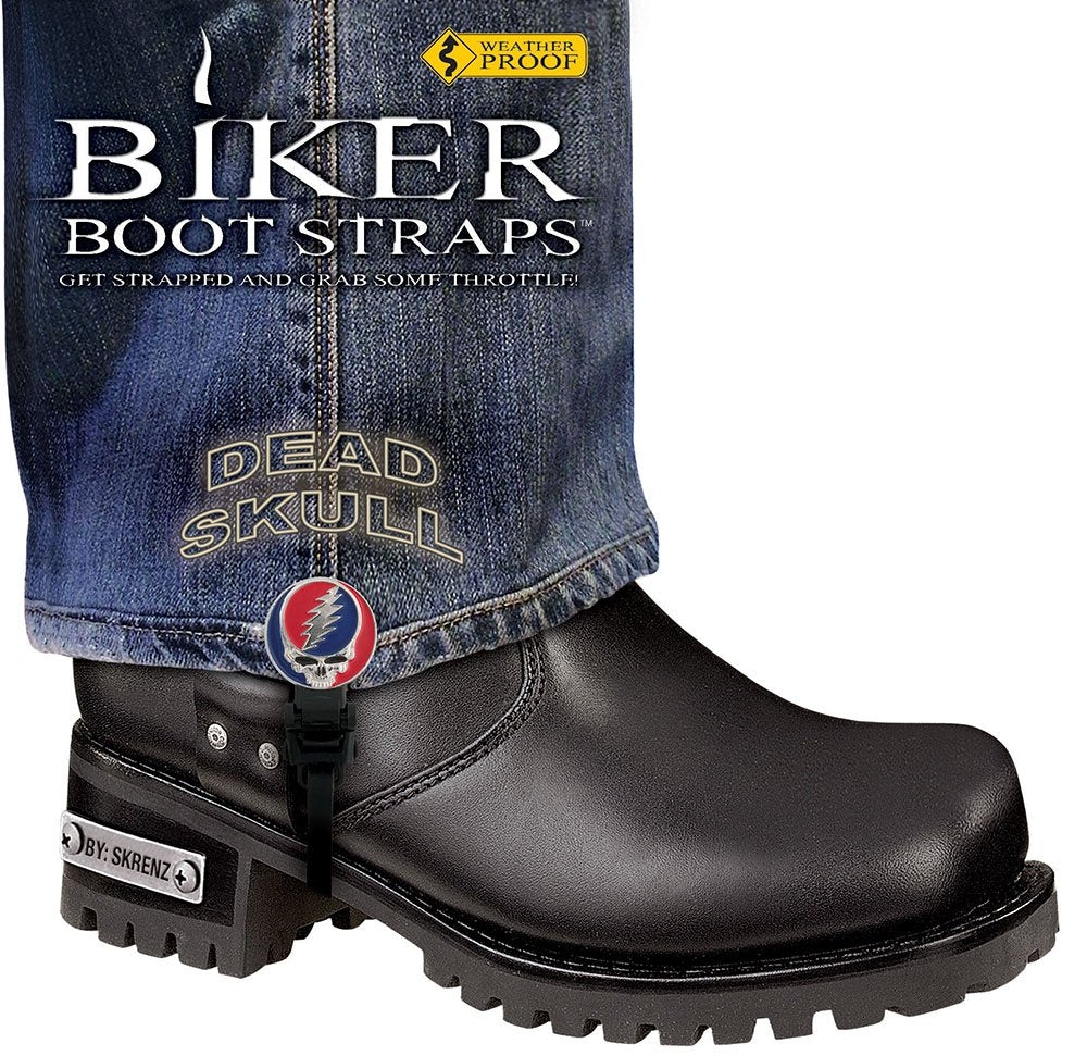 BBS/RC6 Weather Proof- Boot Straps- Dead Skull- 6 Inch