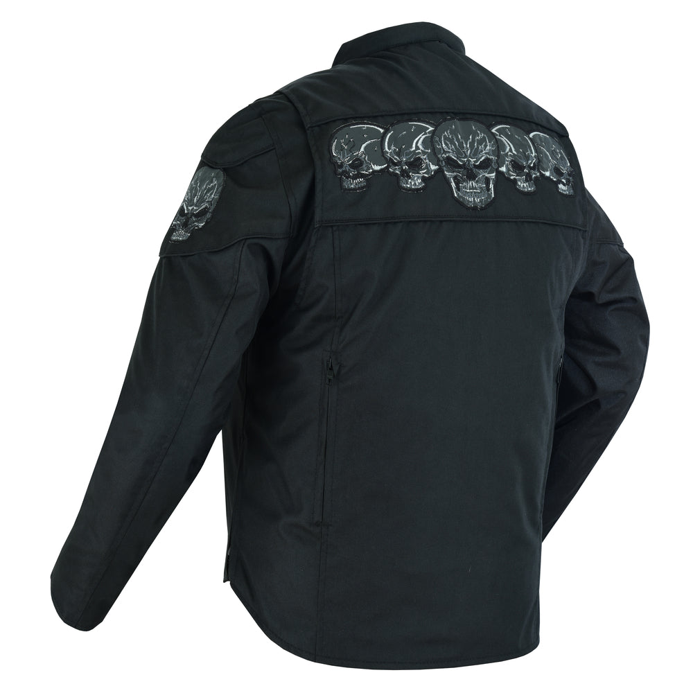 RC Men's Textile Scooter Style Jacket w/ Reflective Skulls