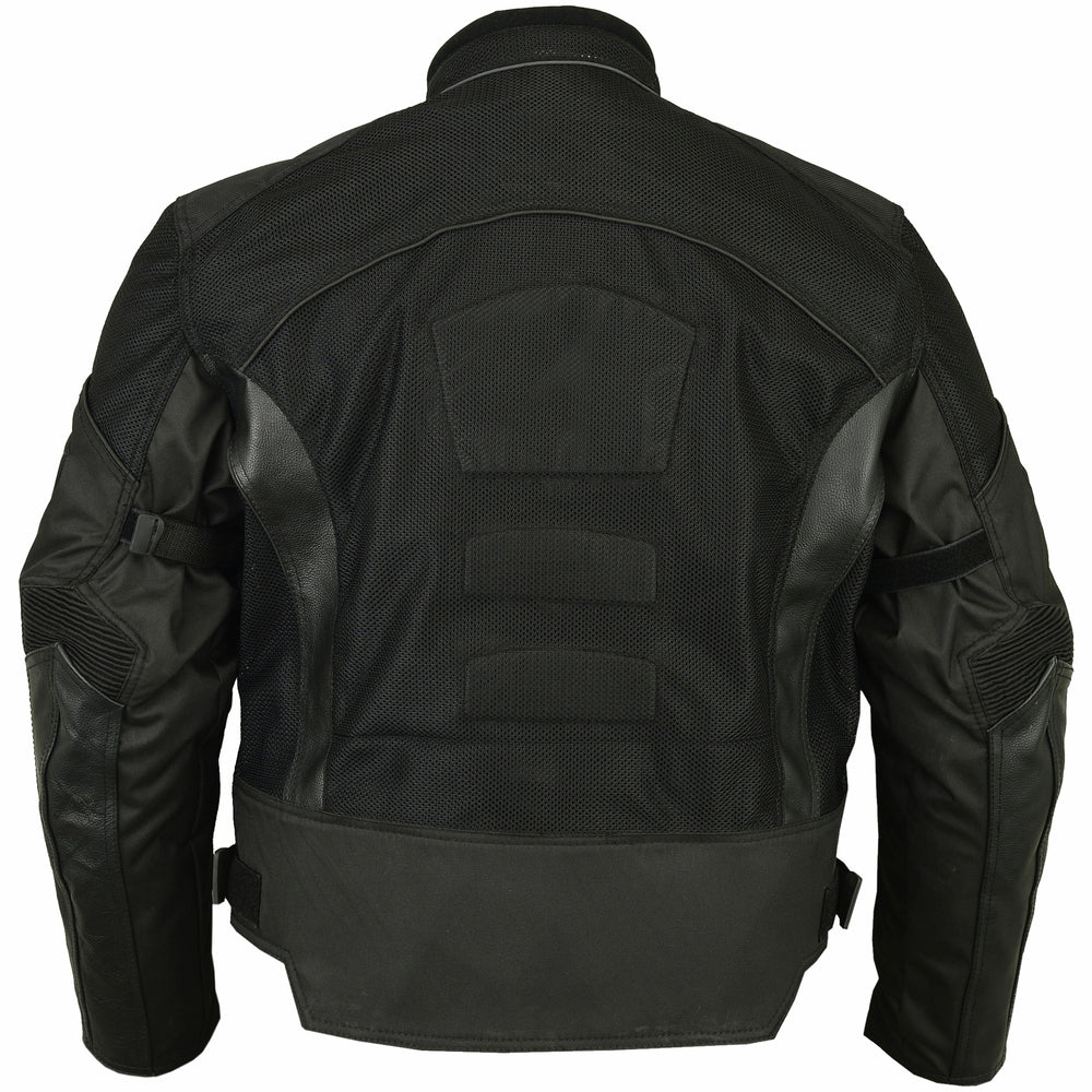 RC Mens Leather & Mesh Motorcycle Jacket – Waterproof Liner