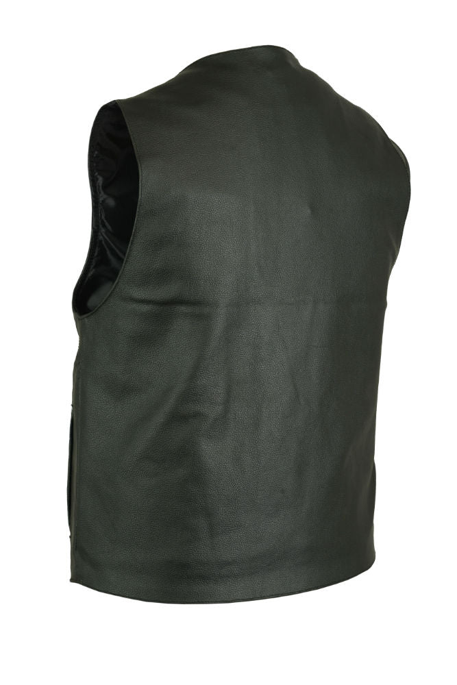 RC Men's Milled Single Back Panel Leather Vest - Black