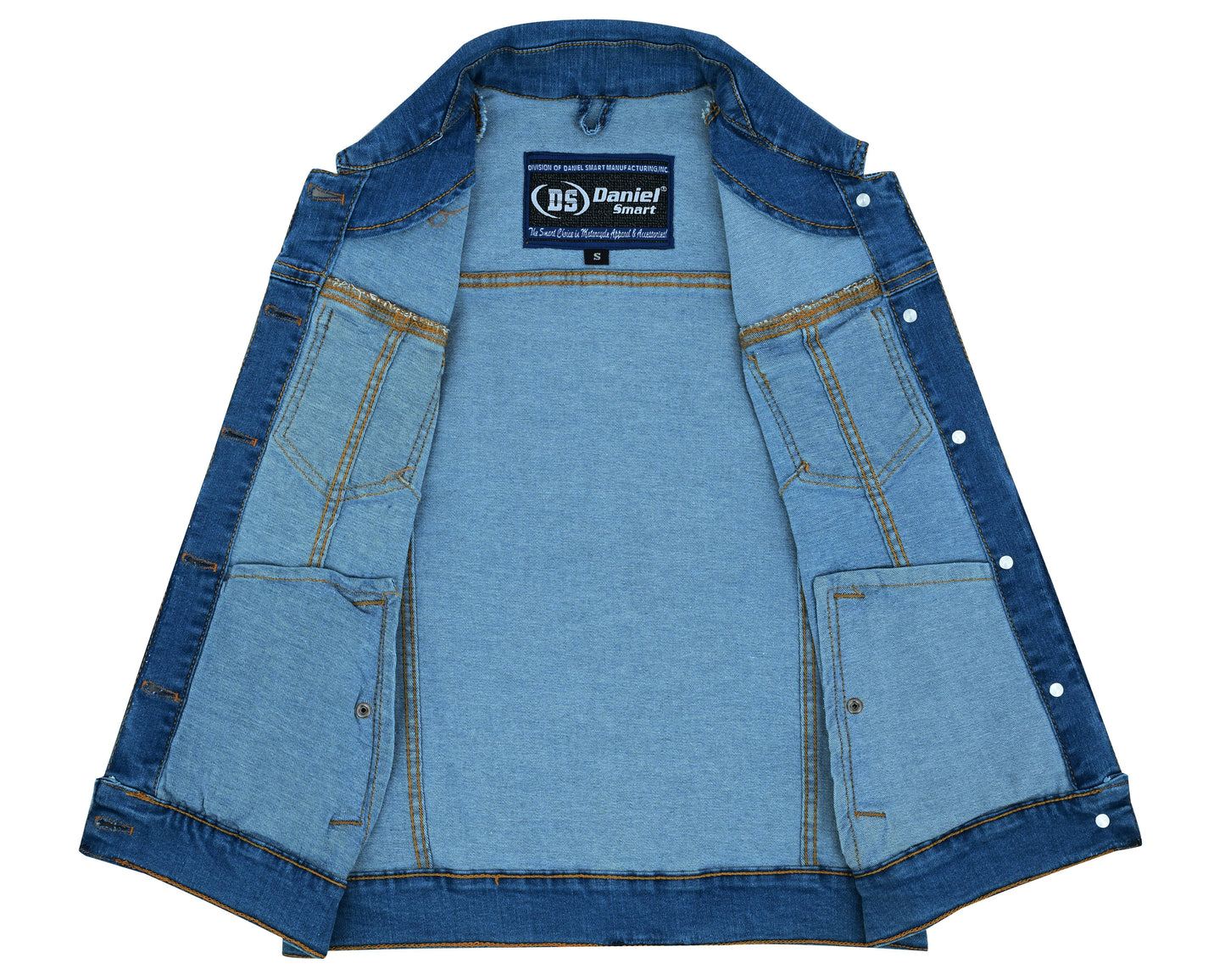 DM  Women's Blue Denim Snap Front Vest