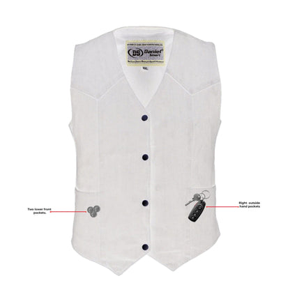 DM Women's Denim Classic Plain Sides Vest
