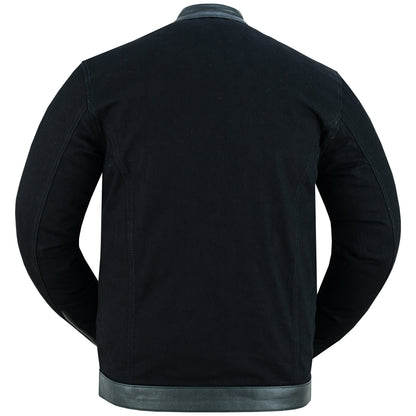 DM Men's Full Cut Denim Jacket – Leather Trim & Hidden Pockets