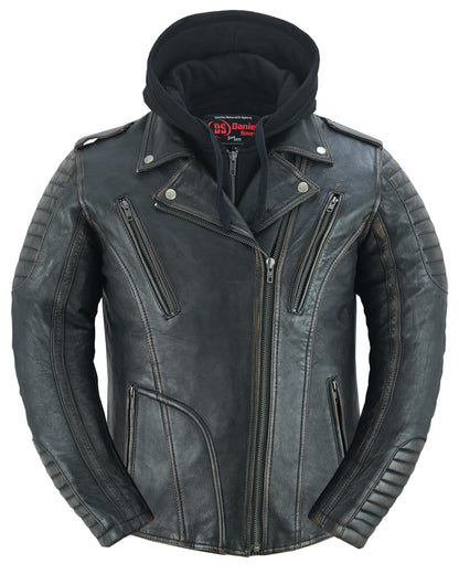 RC Women's Lightweight Drum Dyed Distressed Naked Lambskin M/C Jac