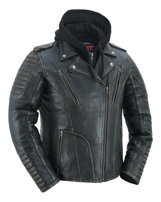 RC Women's Lightweight Drum Dyed Distressed Naked Lambskin M/C Jac