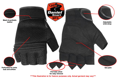 RC Synthetic Leather/ Mesh Fingerless Glove