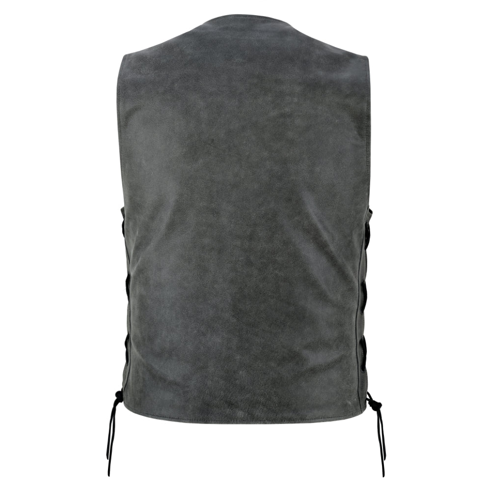 RC Men's Gray Single Back Panel Smart Access Pockets Vest