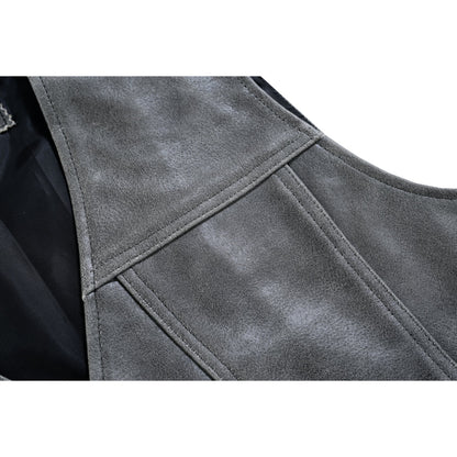 RC Men's Gray Single Back Panel Smart Access Pockets Vest