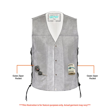 RC Men's Gray Single Back Panel Smart Access Pockets Vest