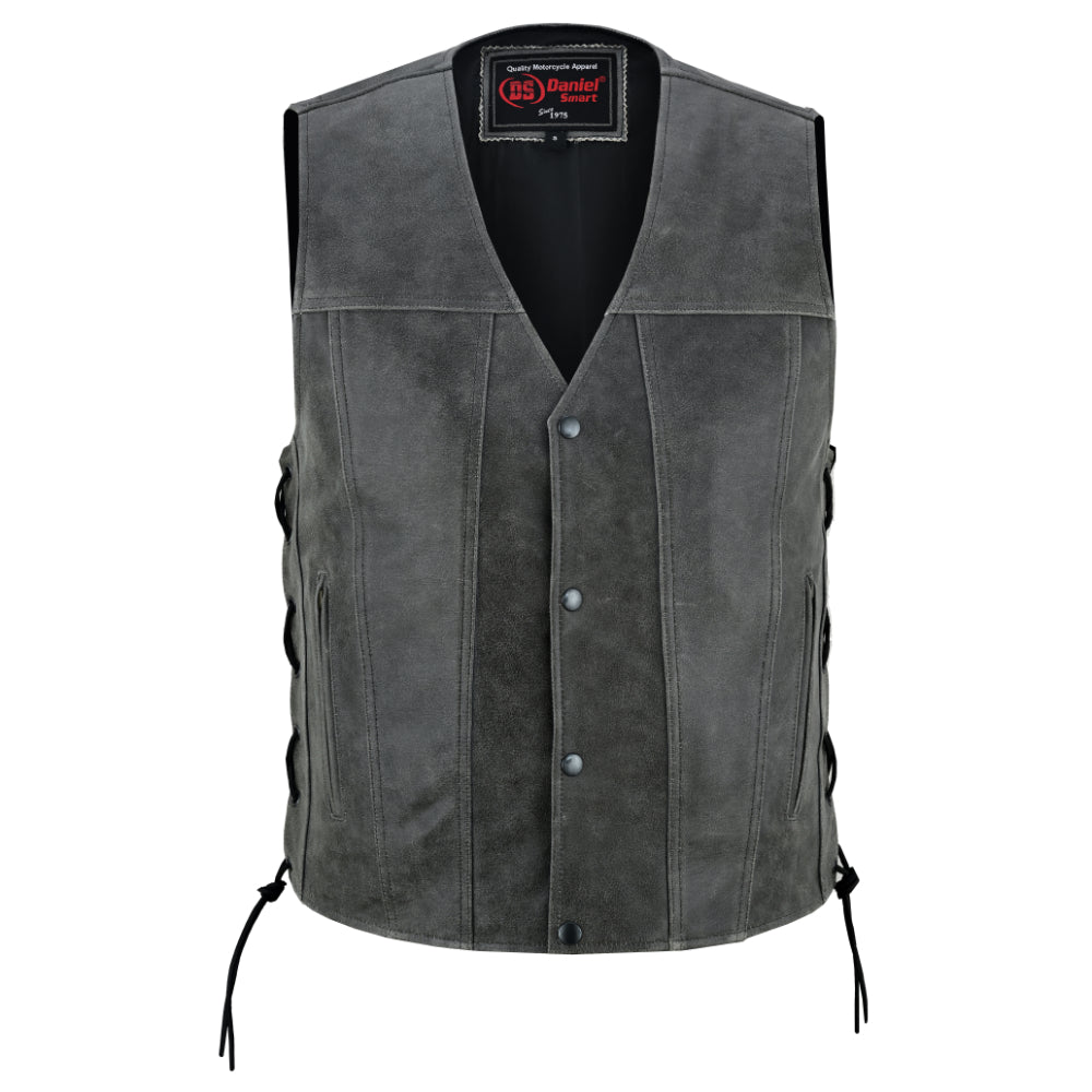 RC Men's Gray Single Back Panel Smart Access Pockets Vest