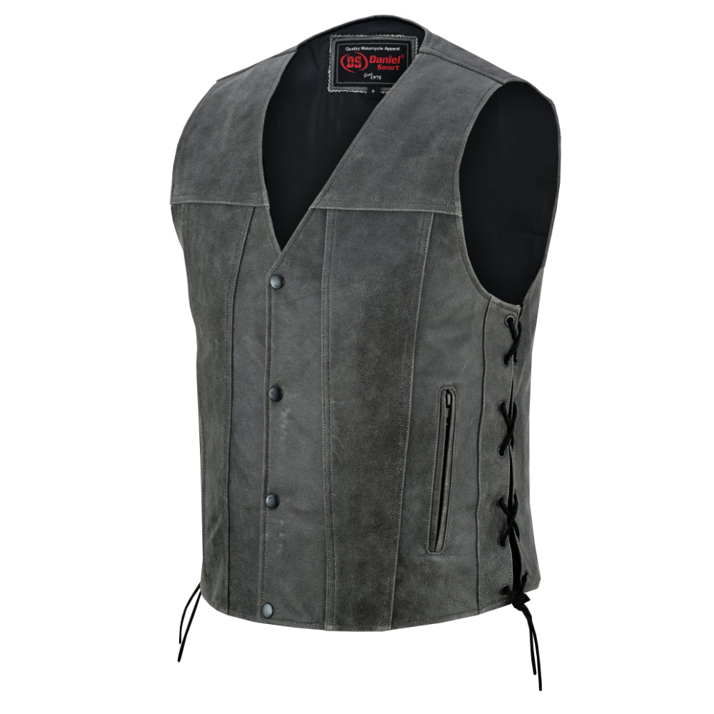 RC Men's Gray Single Back Panel Smart Access Pockets Vest