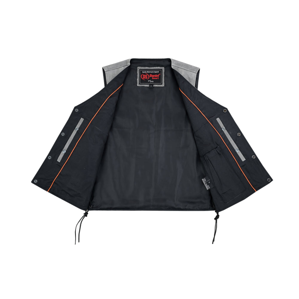 RC Men's Gray Single Back Panel Smart Access Pockets Vest