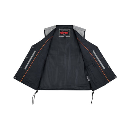 RC Men's Gray Single Back Panel Smart Access Pockets Vest