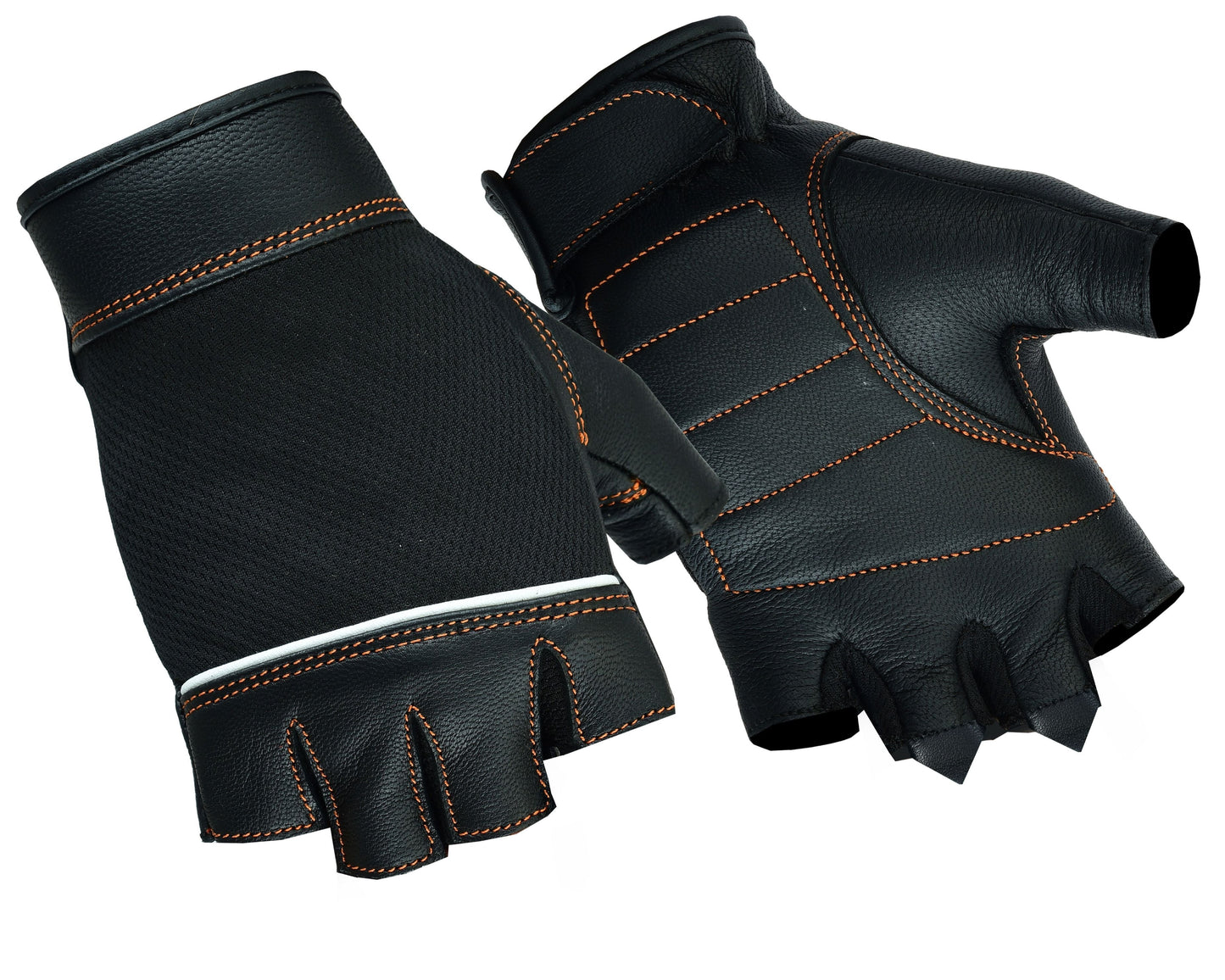 RC Women's Fingerless Glove with Orange Stitching Details
