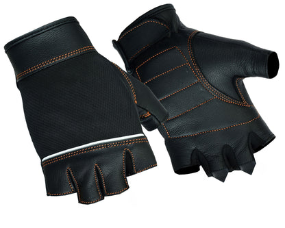 RC Women's Fingerless Glove with Orange Stitching Details