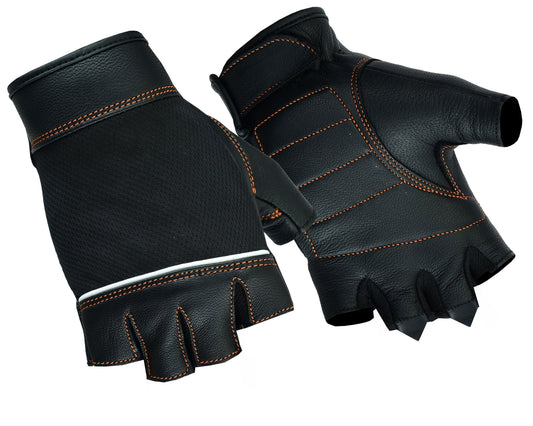 RC Women's Fingerless Glove with Orange Stitching Details