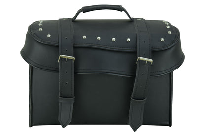 RC Leather Black PVC Large 4 Piece Motorcycle Touring Tail Bag wi