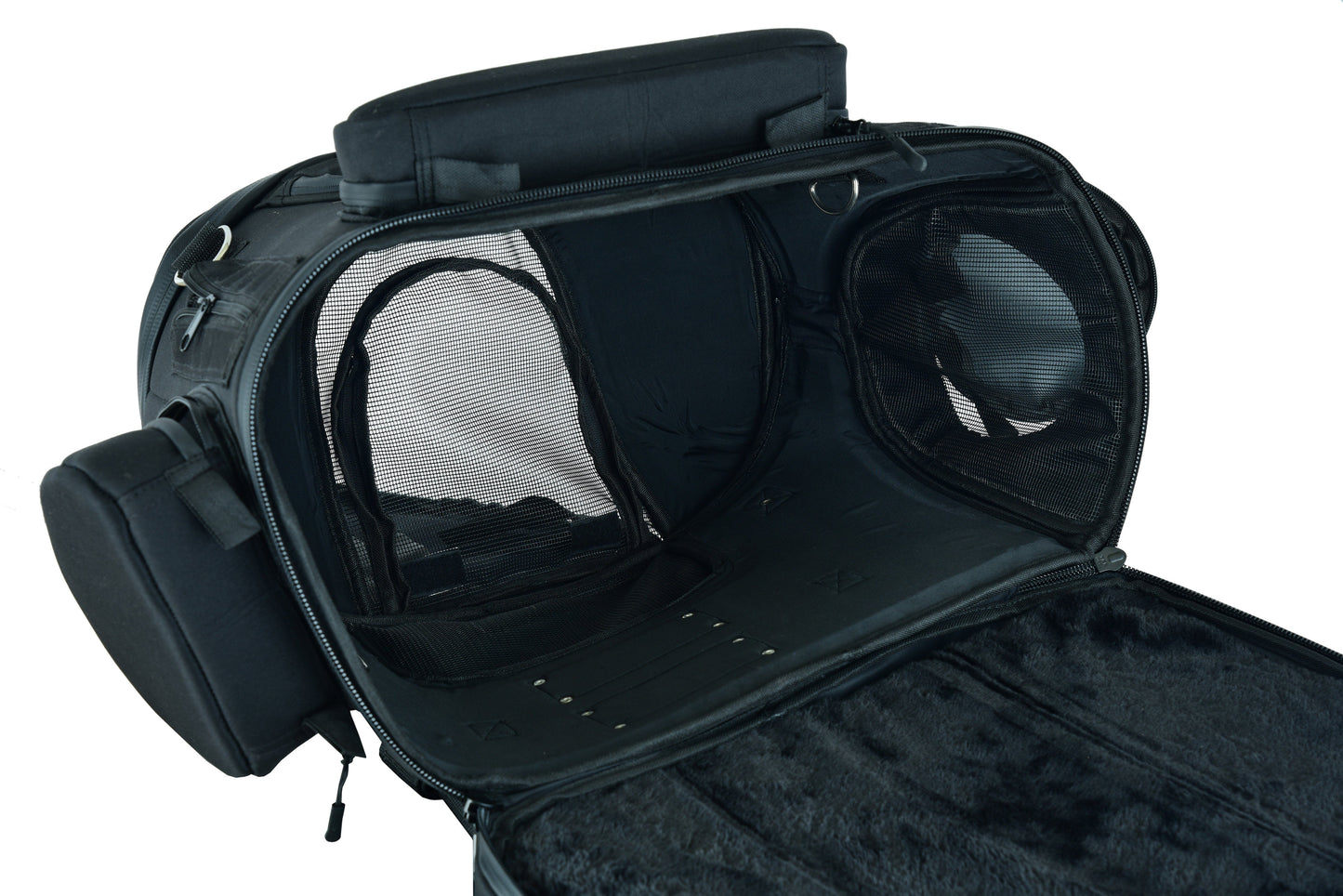 RC Daniel Smart Black Heavy Duty Textile Motorcycle Pet Carrier Si