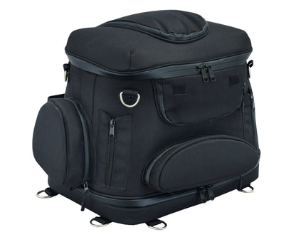 RC Daniel Smart Black Heavy Duty Textile Motorcycle Pet Carrier Si