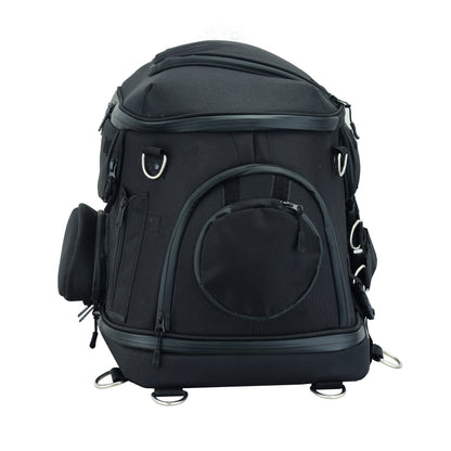 RC Daniel Smart Black Heavy Duty Textile Motorcycle Pet Carrier Si