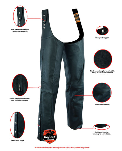 RC Unisex Adjustable Side Snap Beltless Chap