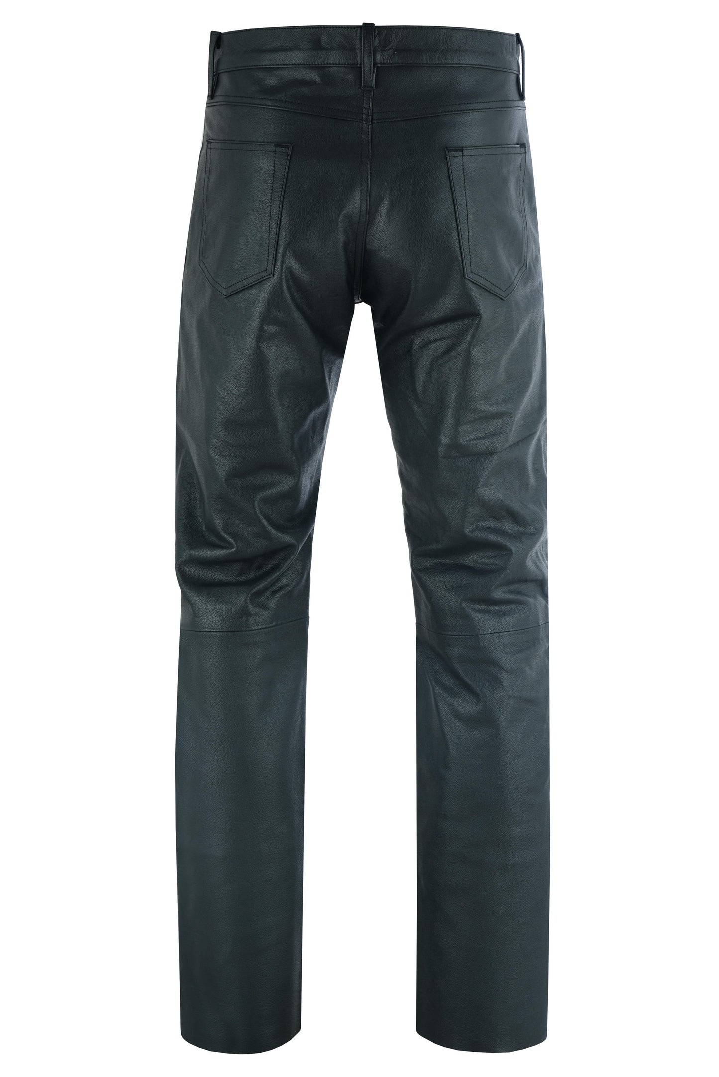 RC Women's Classic 5 Pocket Black Casual Motorcycle Leather Pants