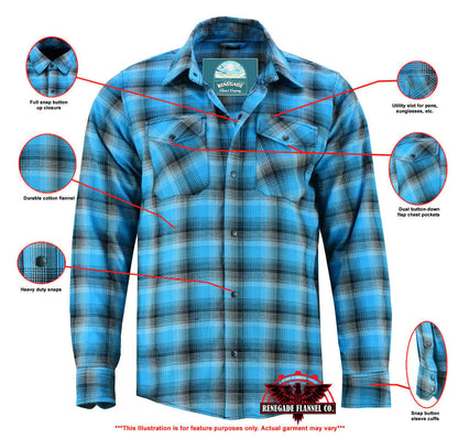 RC Flannel Shirt - Blue and Black Shaded