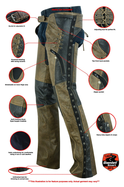 RC Women's Stylish Lightweight Hip Set Chaps- Two Tone