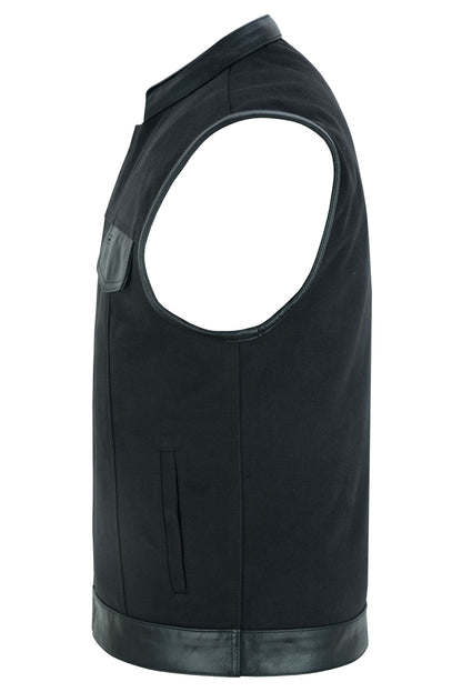 RC Canvas Material Single Back Panel Concealment Vest W/Leather Tr