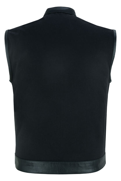 RC Canvas Material Single Back Panel Concealment Vest W/Leather Tr