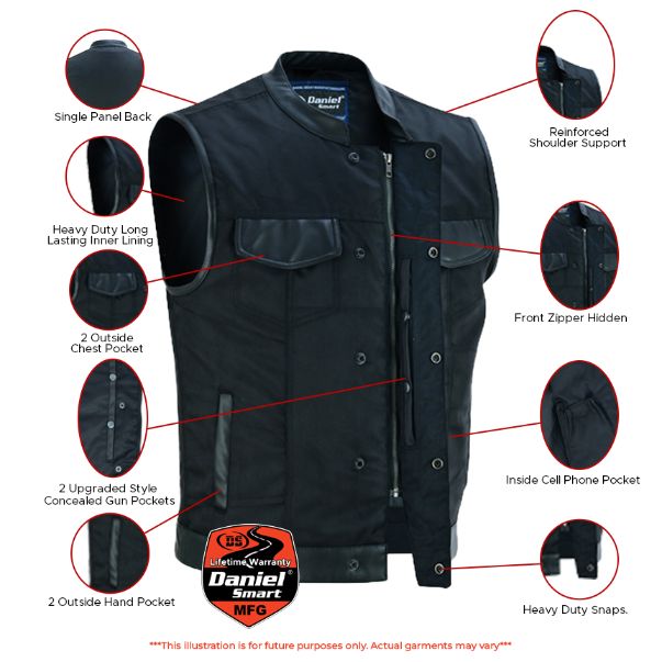 RC Concealed Snap Closure, Textile Material, Scoop Collar & Hidden