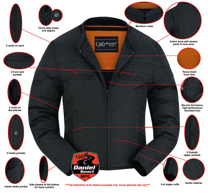 RC All-Season Men's Textile  Motorcycle Jacket with Reflective Stripes