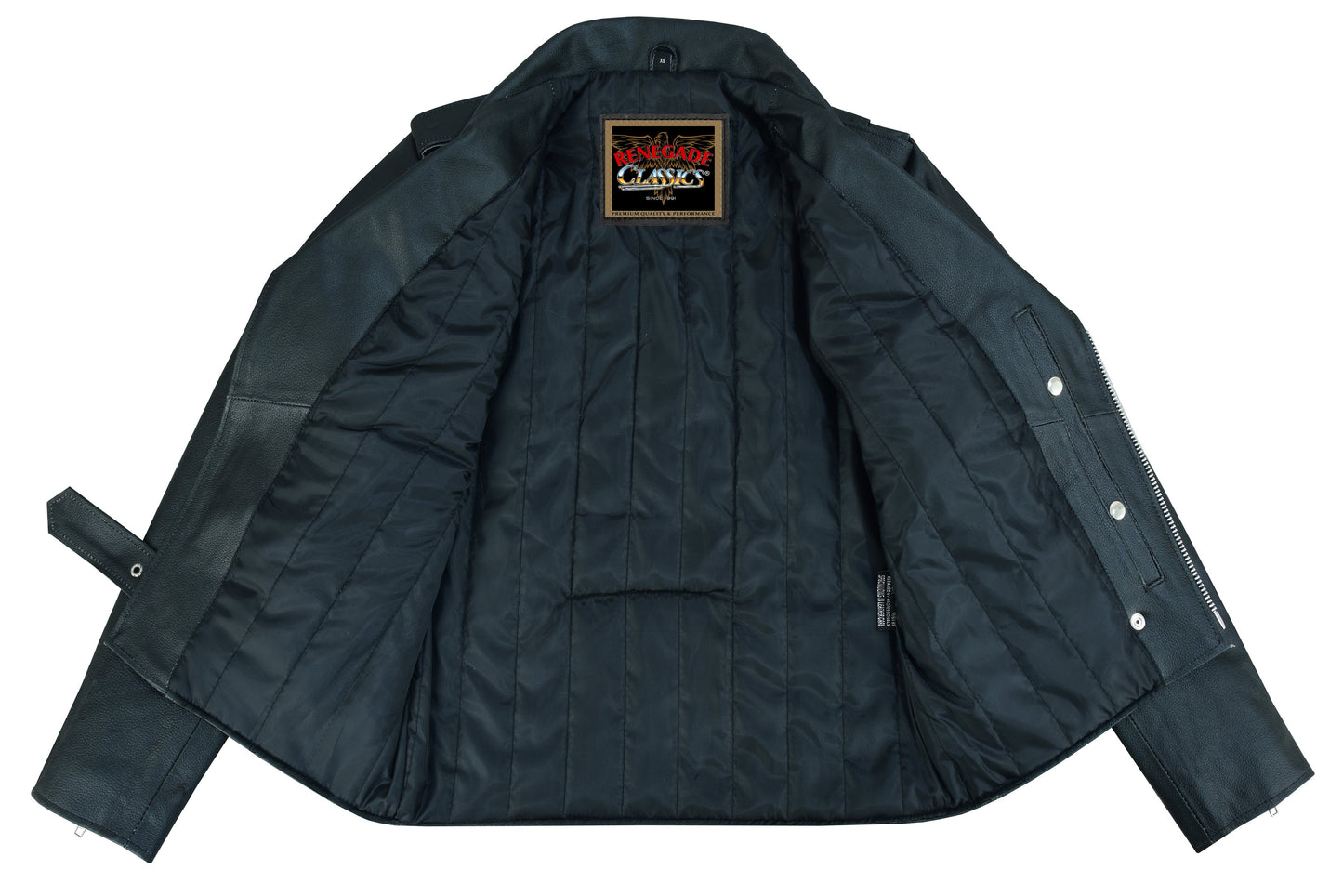 Dawn Rider Men’s Premium Black Leather Motorcycle Jacket