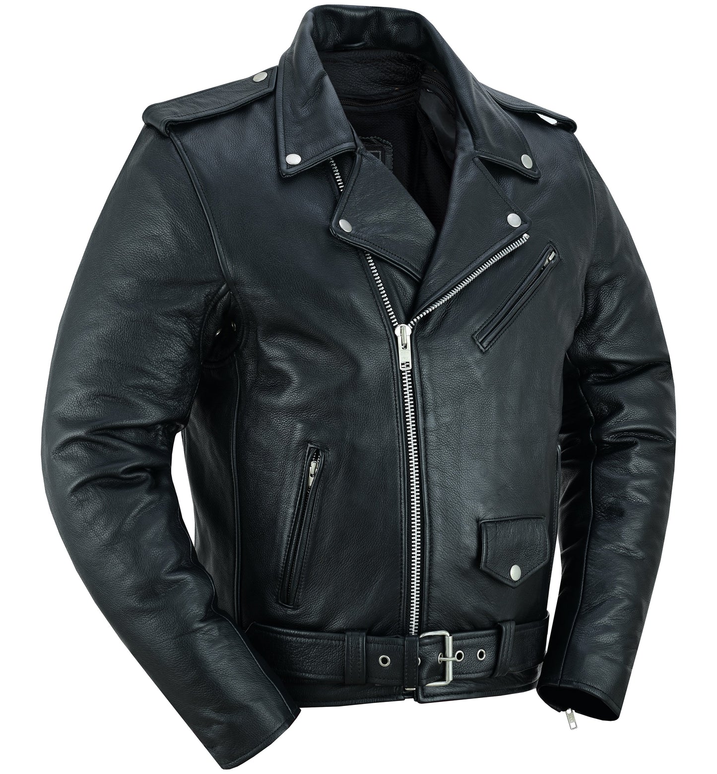 RC  Men's Premium Classic Plain Side Police Style Jacket - Black