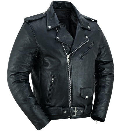 RC  Men's Premium Classic Plain Side Police Style Jacket - Black