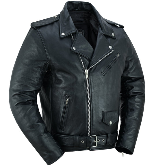 RC  Men's Premium Classic Plain Side Police Style Jacket - Black