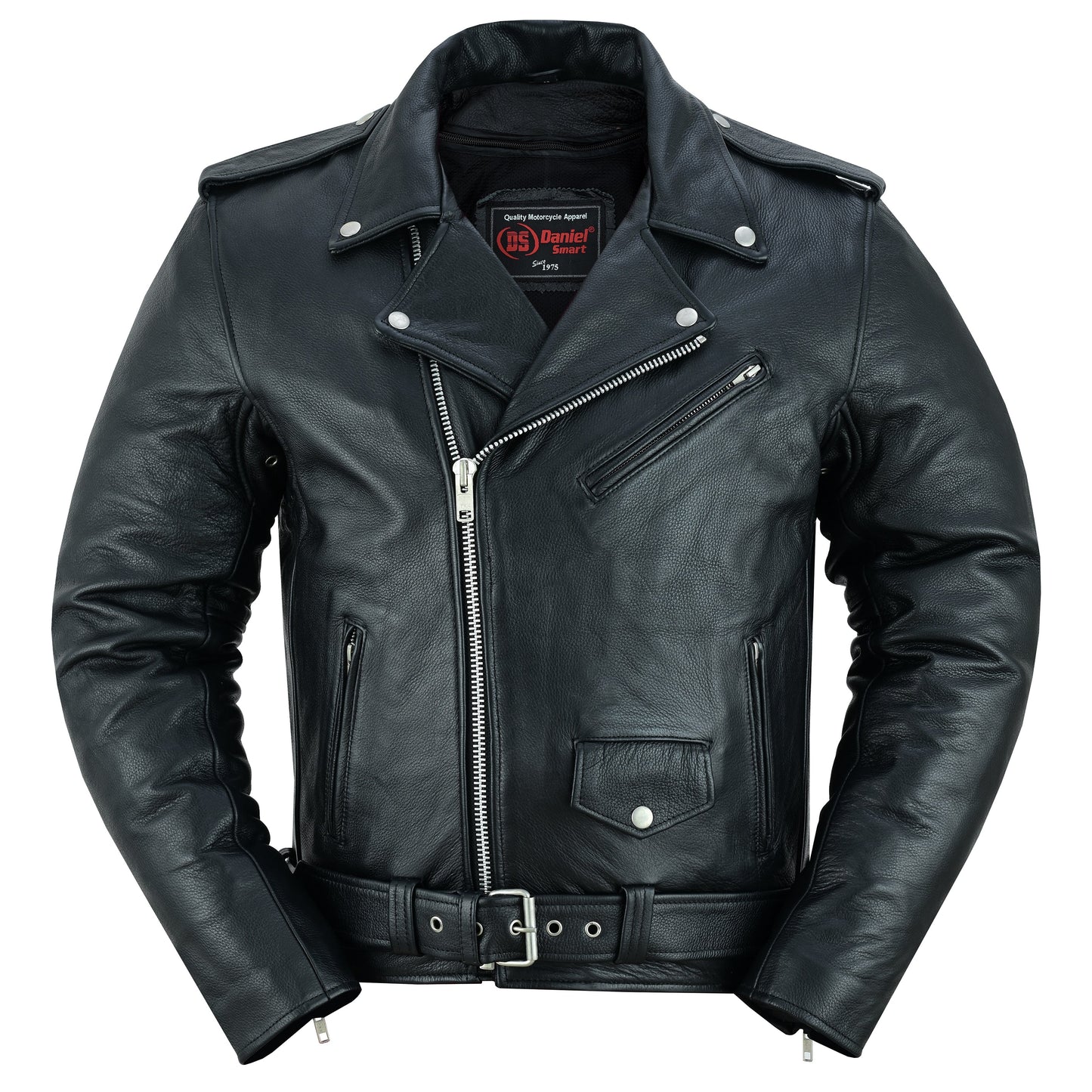 RC  Men's Premium Classic Plain Side Police Style Jacket - Black