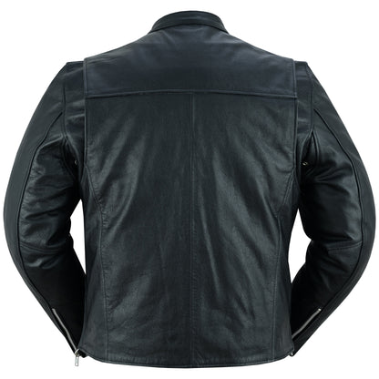 RC Men’s Classic Black Scooter Leather Jacket