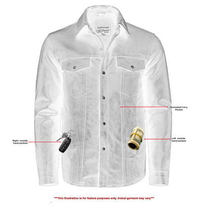 RC Men’s Premium Lightweight  Black Leather Shirt