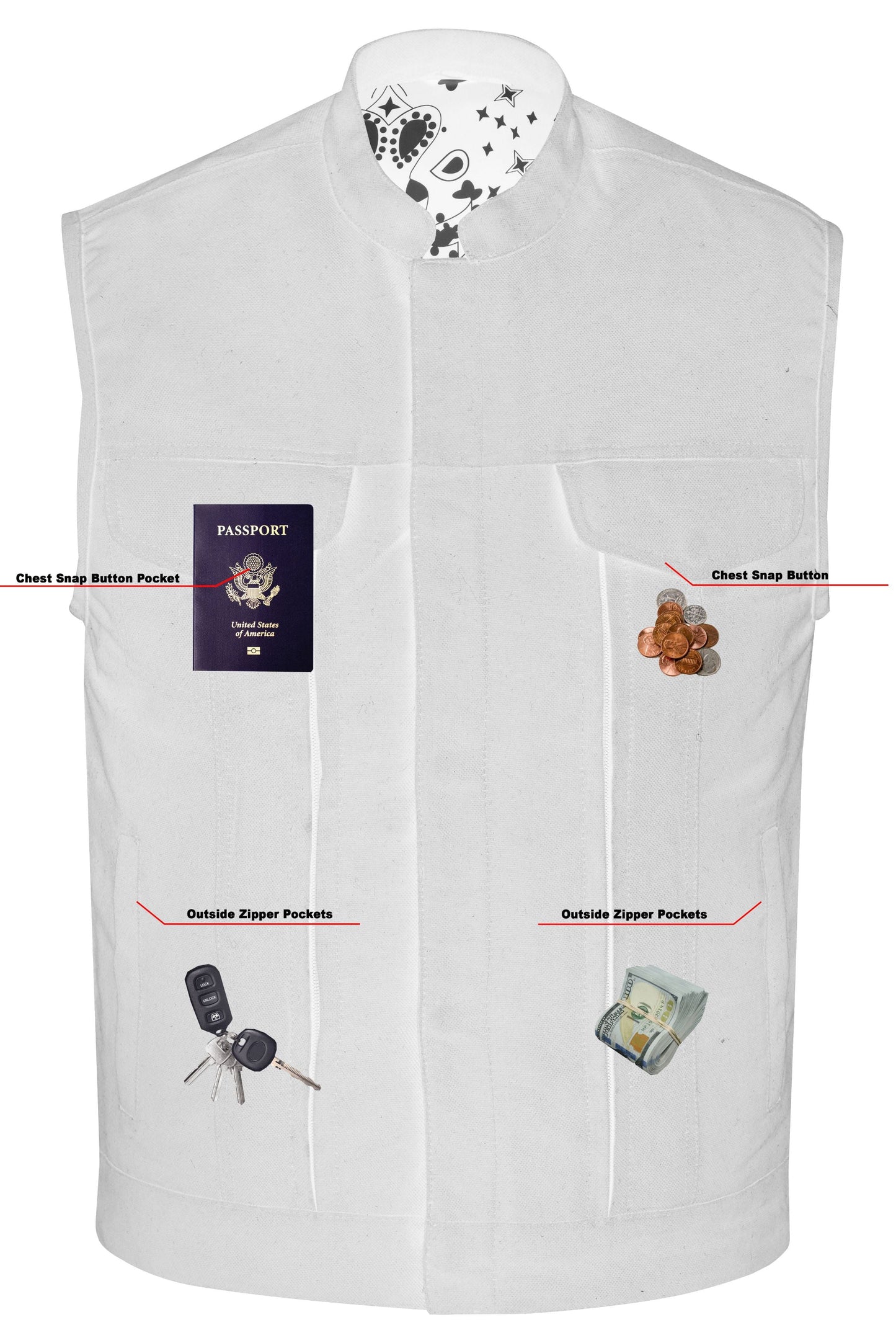 RC Men's Modern Utility Style Canvas Vest
