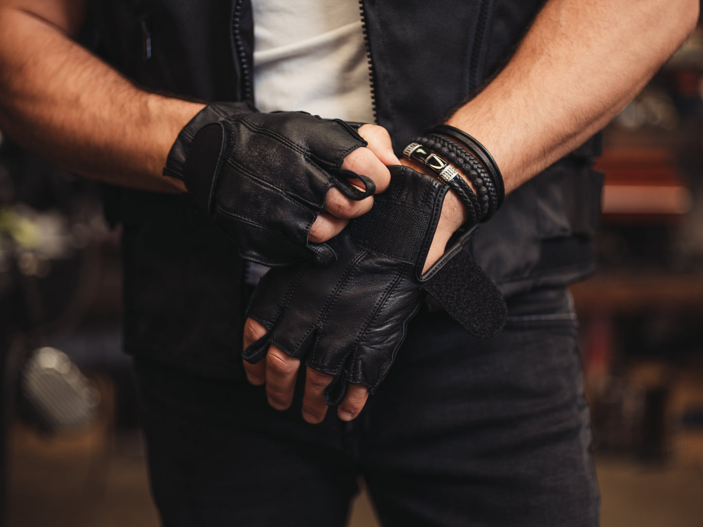 RC Men's Tough Deer Skin Fingerless Glove