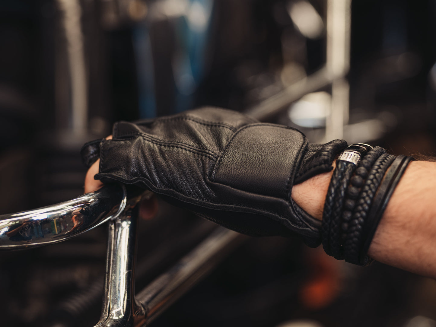 RC Men's Tough Deer Skin Fingerless Glove