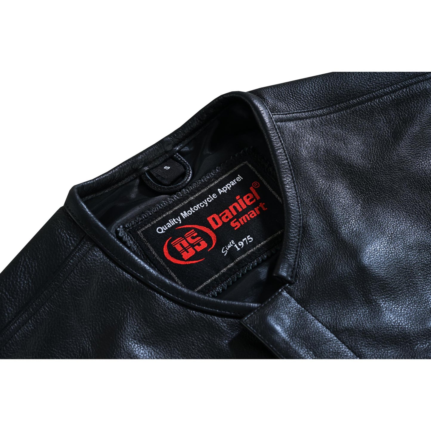 RC Men's Black Leather Motorcycle Vest with Upgraded Style