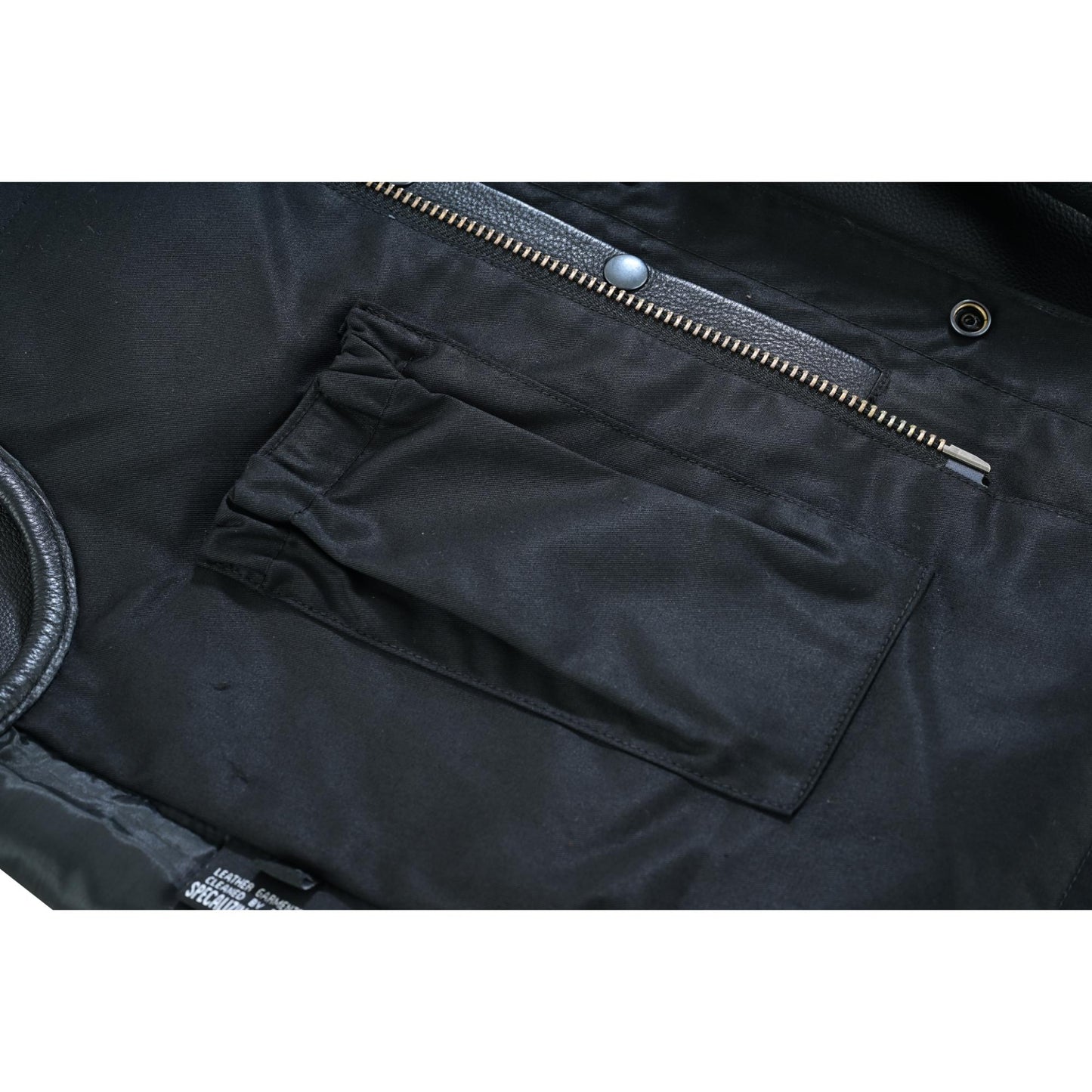 RC Men's Black Leather Motorcycle Vest with Upgraded Style