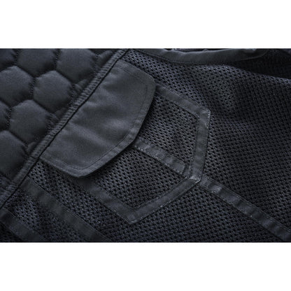 Mesh Rave Men's Black Mesh Textile Vest with Black Paisley Liner
