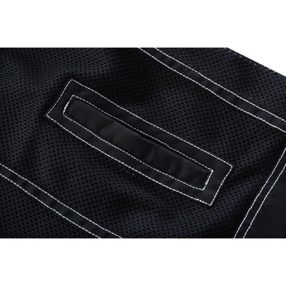 Men's Black Mesh Textile Vest with White Paisley Liner