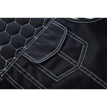 Men's Black Mesh Textile Vest with White Paisley Liner