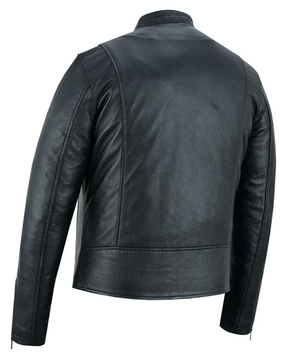 Wanton Men’s Fashion Lambskin Leather Jacket –Black